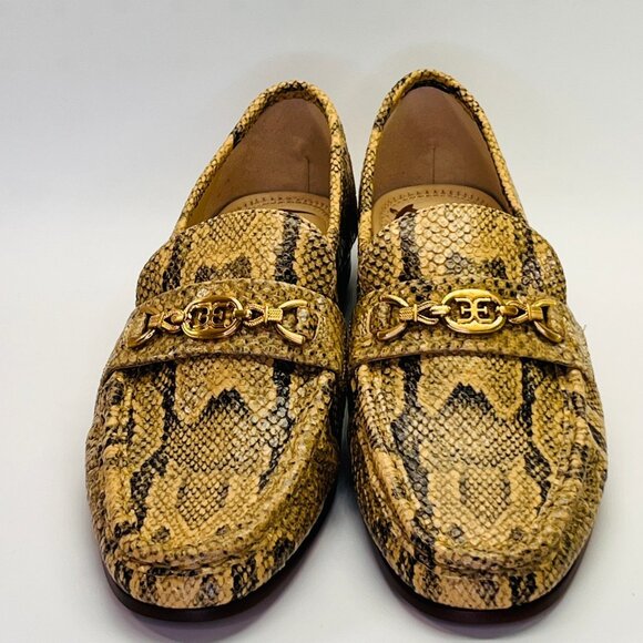 Sam Edelman Lucca Snake Print Leather Bit Loafers Size 9M Python Pattern - Picture 2 of 15